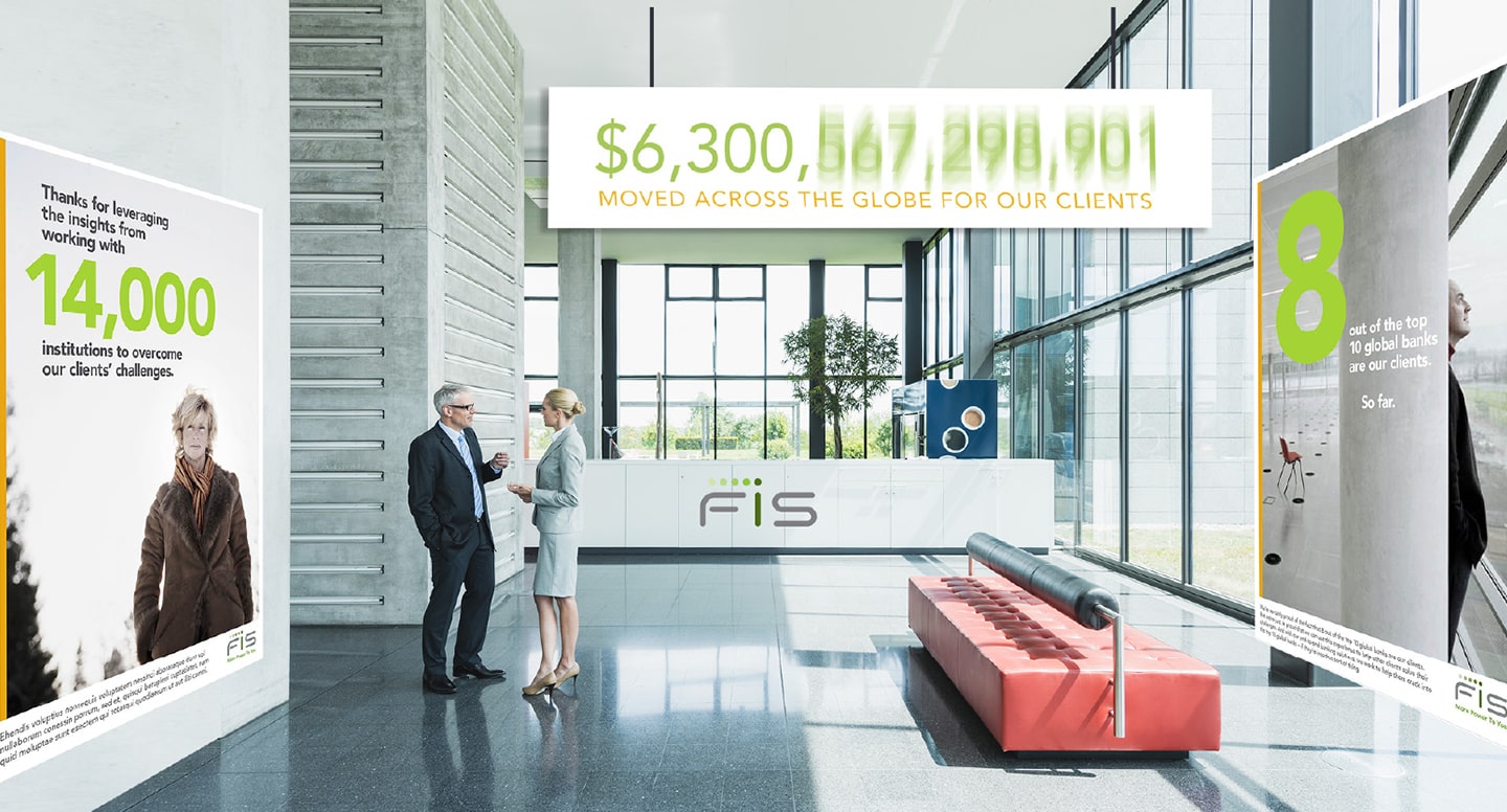 FIS Internal Launch Posters & Lobby Takeover